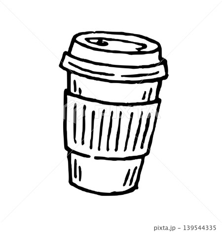 Hand Drawn Tall To Go Coffee Cup Vector Illustration Hand Drawn Tall To Go Coffee Cup Vector Illustration 139544335
