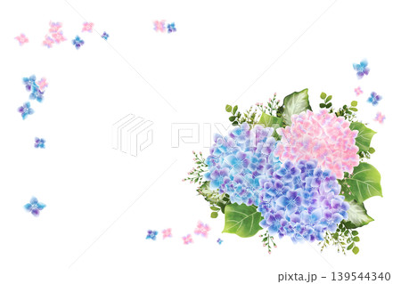 紫陽花のフレーム1（枠なし） 139544340