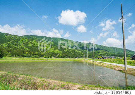 奥琵琶湖の田園風景　滋賀県長浜市西浅井町 139544662