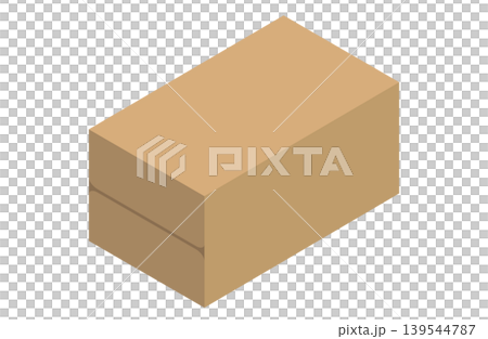 Isometric view of a cardboard box that opens from the side. Isometric view of a cardboard box that opens from the side. 139544787