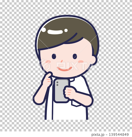 "Nurse 01" male using a smartphone "Nurse 01" male using a smartphone 139544849