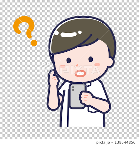 "Nurse 01" male using a smartphone "Nurse 01" male using a smartphone 139544850