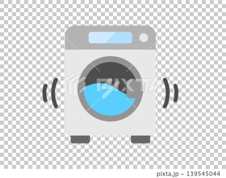 洗濯中のドラム式洗濯機のアイコンのイラスト 洗濯中のドラム式洗濯機のアイコンのイラスト 139545044