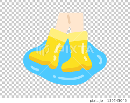 長靴で入る水たまりのアイコンのイラスト 長靴で入る水たまりのアイコンのイラスト 139545046