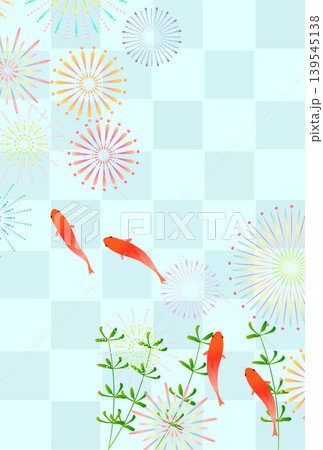 花火と金魚が泳ぐ日本の夏模様 139545138