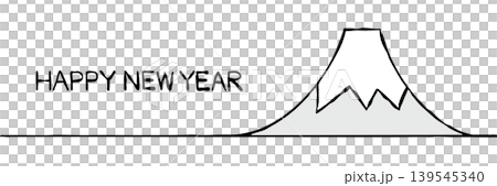 【黑白】新年賀卡素材:簡約日出與富士山 【黑白】新年賀卡素材:簡約日出與富士山 139545340