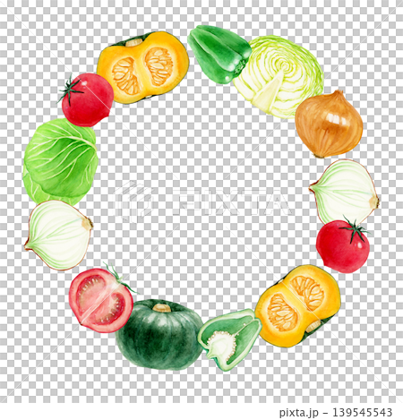 色々な種類の野菜 フレーム 水彩 イラスト 色々な種類の野菜 フレーム 水彩 イラスト 139545543