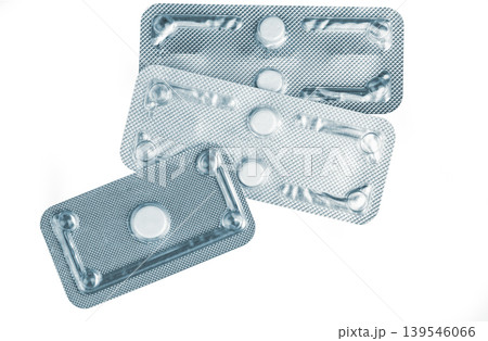Emergency contraception tablet on white background, pharmaceutical product used after unprotected intercourse. Pregnancy prevention, reproductive rights, healthcare access and safe family planning. Emergency contraception tablet on white background, pharmaceutical product used after unprotected intercourse. Pregnancy prevention, reproductive rights, healthcare access and safe family planning. 139546066