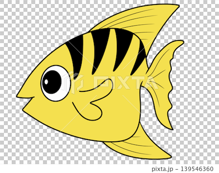 digital hand draw of fish cartoon fish isolated on white background for coloring fish under water animal 139546360