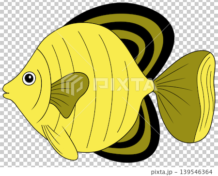 digital hand draw of fish cartoon fish isolated on white background for coloring fish under water animal 139546364