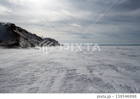 Surface of a frozen river Surface of a frozen river 139546998
