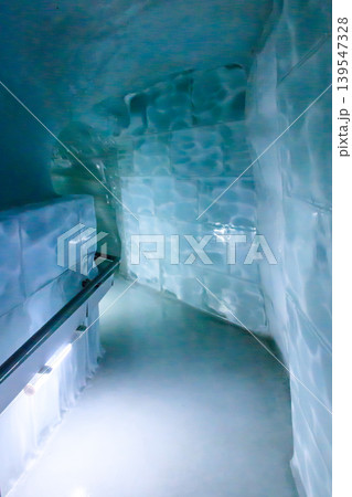 Ice tunnel in Ice Palace of Jungfraujoch Station in Switzerland Ice tunnel in Ice Palace of Jungfraujoch Station in Switzerland 139547328