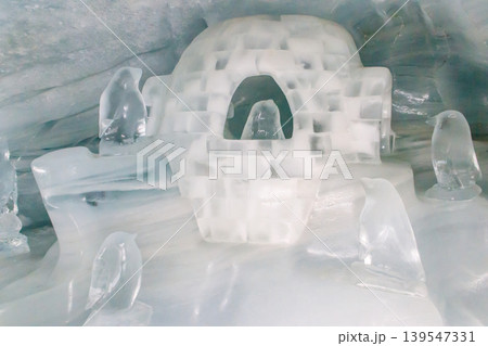 Ice sculptures in Ice Palace of Jungfraujoch Station in Switzerland 139547331