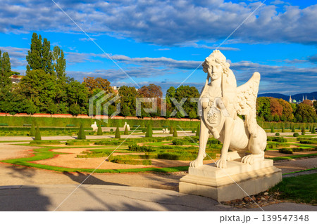 Statue of Sphinx in the gardens of Upper Belvedere Palace in Vienna, Austria Statue of Sphinx in the gardens of Upper Belvedere Palace in Vienna, Austria 139547348