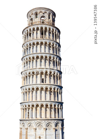 Leaning tower of Pisa isolated on white background Leaning tower of Pisa isolated on white background 139547386
