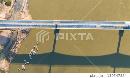 Panoramic View of Modern Bridge Over the Mekong River Panoramic View of Modern Bridge Over the Mekong River 139547824