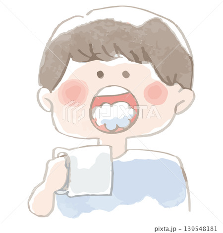 うがいをする子供 水彩 イラスト 感染症 予防 衛生習慣 うがいをする子供 水彩 イラスト 感染症 予防 衛生習慣 139548181
