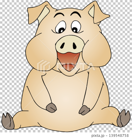 愉快な動物イラスト☆ブタさん 愉快な動物イラスト☆ブタさん 139548758