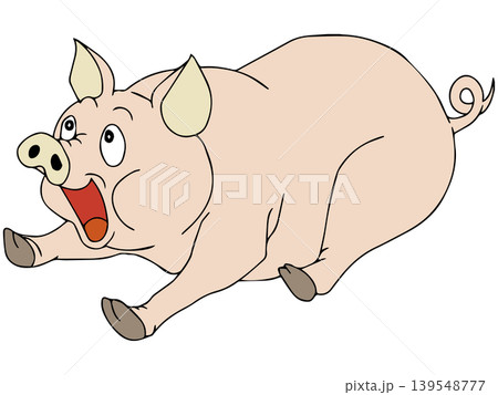 愉快な動物イラスト☆ブタさん 愉快な動物イラスト☆ブタさん 139548777