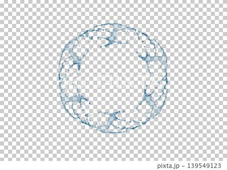 Transparent blue water circular splash frame | Abstract background material of a water ring Transparent blue water circular splash frame | Abstract background material of a water ring 139549123