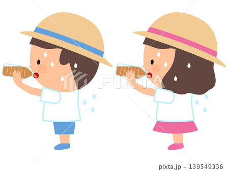 麦茶を飲む子供のイラスト 139549336