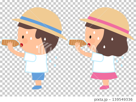 麦茶を飲む子供のイラスト 139549336