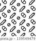 背景素材 医療 線画 注射器 カプセル 錠剤 ベクターイラスト 139549479