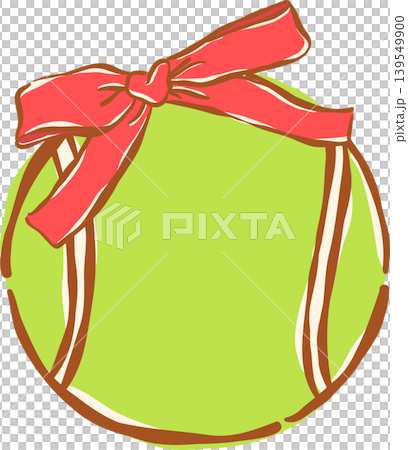 Pink Tennis Ball with Red Bow Whimsical Hand Drawn Pink Tennis Ball with Red Bow Whimsical Hand Drawn 139549900