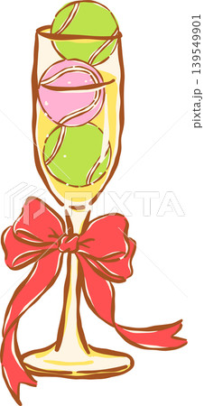 Pink Tennis Ball with Red Bow Whimsical Hand Drawn Pink Tennis Ball with Red Bow Whimsical Hand Drawn 139549901