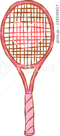 Pink Tennis Ball with Red Bow Whimsical Hand Drawn Pink Tennis Ball with Red Bow Whimsical Hand Drawn 139549917