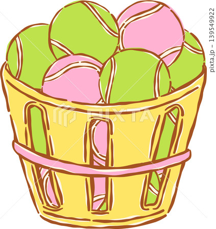 Pink Tennis Ball with Red Bow Whimsical Hand Drawn Pink Tennis Ball with Red Bow Whimsical Hand Drawn 139549922