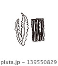 昆布の乾物のイラスト（線画） 139550829
