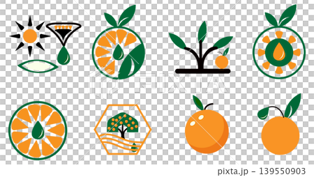 Citrus fruit badge set for natural food design Citrus fruit badge set for natural food design 139550903