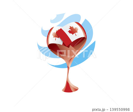 Floral emblem of the Canadian flag in the form of a heart Floral emblem of the Canadian flag in the form of a heart 139550998