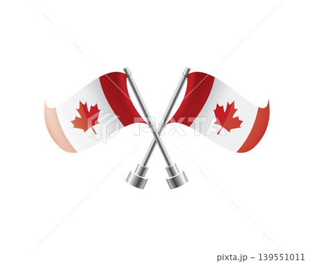 Scalable illustration capturing prideful display of Canadian national banners Scalable illustration capturing prideful display of Canadian national banners 139551011