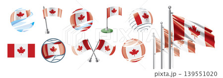 A set of vector Canadian flags of different designs A set of vector Canadian flags of different designs 139551020