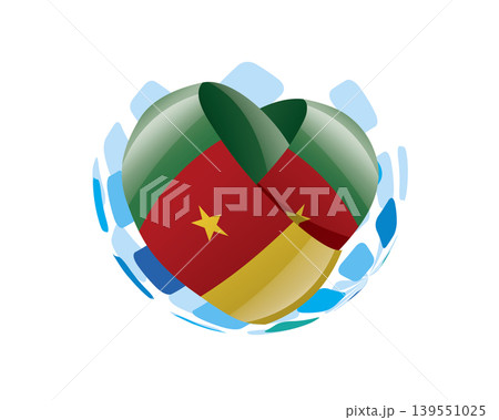 Patriotic heart wrapped in Cameroonian flag illustration Patriotic heart wrapped in Cameroonian flag illustration 139551025