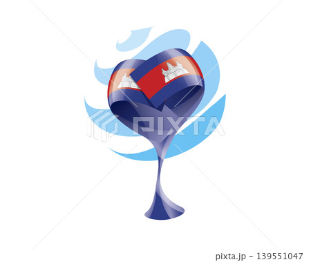 Floral emblem of the Cambodian flag in the form of a heart Floral emblem of the Cambodian flag in the form of a heart 139551047