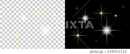 Sparkling starbursts and glimmers on transparent or black background Sparkling starbursts and glimmers on transparent or black background 139551132