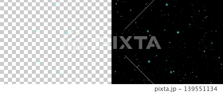 Sparkling blue and white particles floating in the darkness of space, on transparent or black background Sparkling blue and white particles floating in the darkness of space, on transparent or black background 139551134