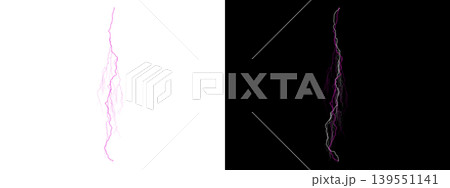 Abstract pink and white lightning bolt on transparent or black background Abstract pink and white lightning bolt on transparent or black background 139551141