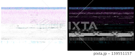 Abstract digital noise and static on transparent or black background with purple and blue hues Abstract digital noise and static on transparent or black background with purple and blue hues 139551157