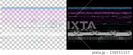Abstract digital noise and static on transparent or black background with purple and blue hues Abstract digital noise and static on transparent or black background with purple and blue hues 139551157