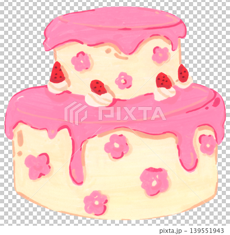 Hand drawn Birthday Cake Illustration 139551943
