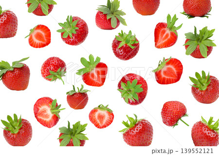 Strawberries arranged to display varied colors, PNG 139552121