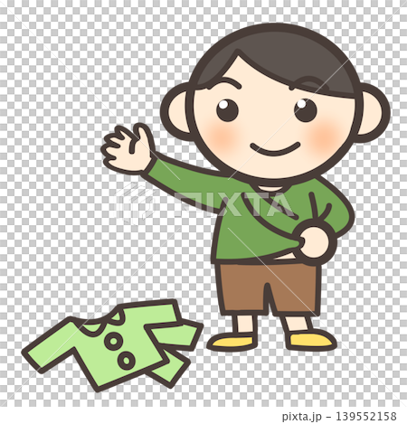 服を着替える子供 服を着替える子供 139552158