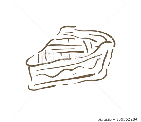 A Slice Of Homemade Apple Pie Doodle Sketch Vector Illustration Art 139552284