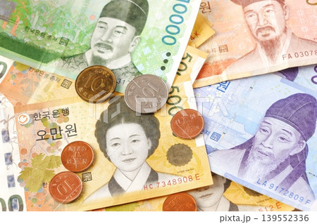 ウォンKRW - 韓国の通貨、ウォンKRW（紙幣と硬貨） 139552336