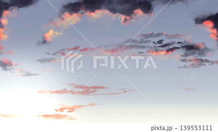 希望を感じる夕焼け空と雲の背景素材 爽やかなグラデーションのバナー用空背景 希望を感じる夕焼け空と雲の背景素材 爽やかなグラデーションのバナー用空背景 139553111