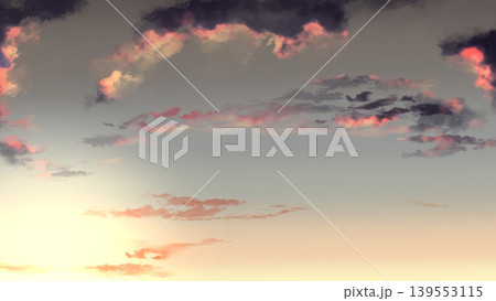 希望を感じる夕焼け空と雲の背景素材 爽やかなグラデーションのバナー用空背景 希望を感じる夕焼け空と雲の背景素材 爽やかなグラデーションのバナー用空背景 139553115